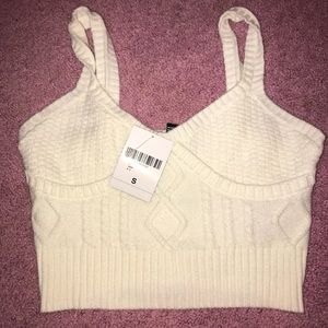 white sweater tank top